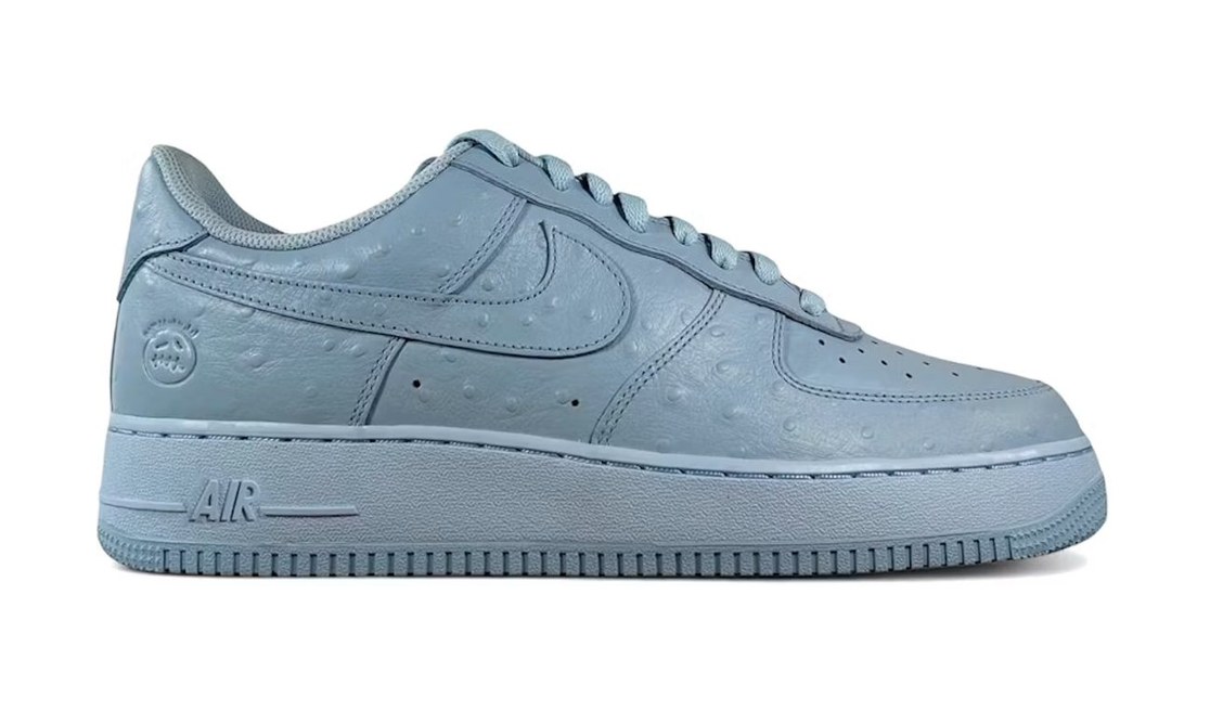 Travis Scott x Nike Air Force 1 '07 Low Ice Blue side view on white