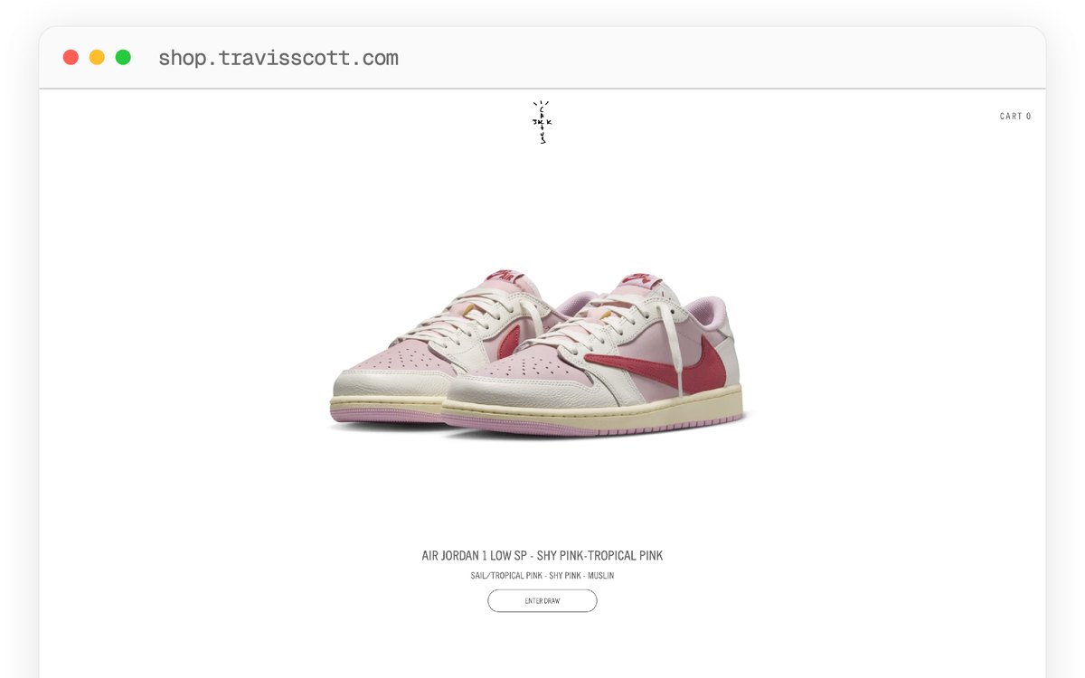 Cactus Jack Nike Pink Pack product photography from the SuperSwipe case study
