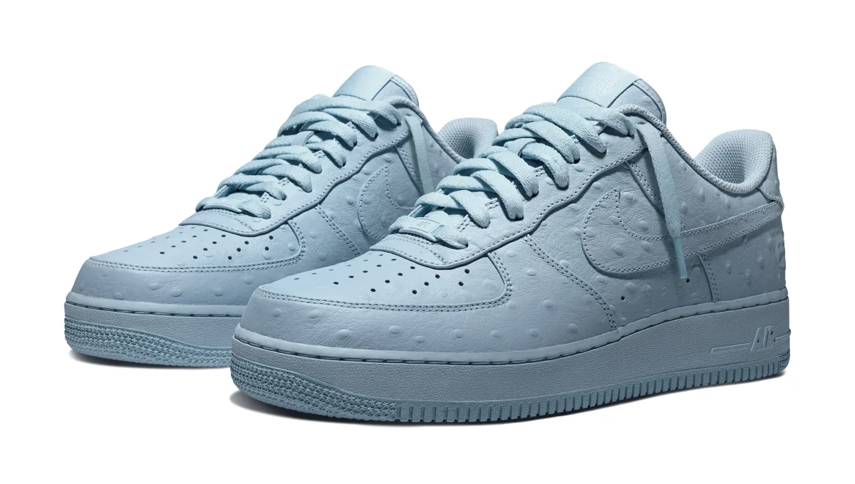 Nike Air Force 1 '07 Low Cactus Jack Ice Blue pair on white